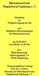 Rheumazentrum Magdeburg_Vogelsang Frühjahrstagung cover